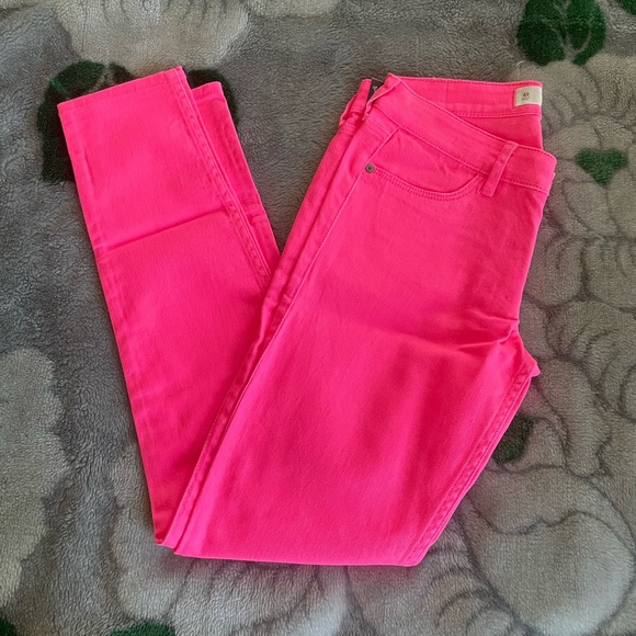 Y2K A&F Bright Neon Pink Skinny Jeans - Picture 7 of 12